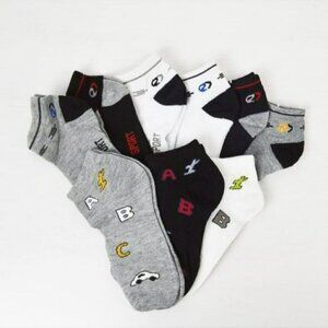 NWT 9-Pairs Boy's Cotton Low Cut Socks 4-8YO